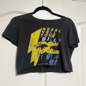 Billy Idol Rebel Yell Tour 1984 Crop Tee (Distressed)